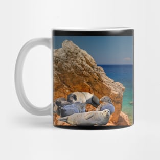 Potato Pug Photo Sleeping with Seals Mug